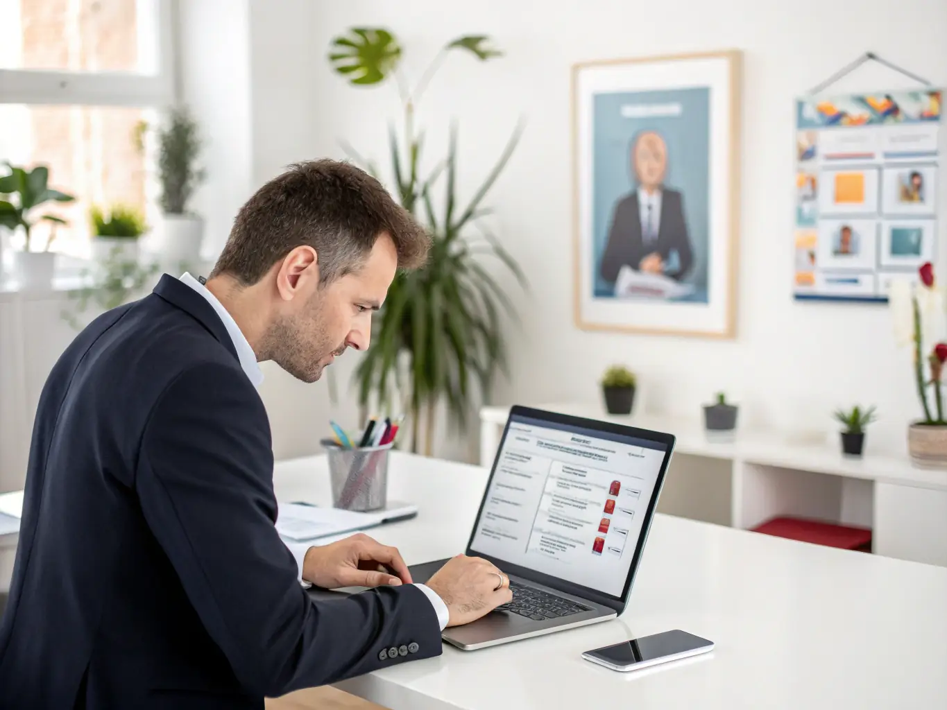 A professional image depicting the LinkedIn platform with automotive-related business content, emphasizing the use of LinkedIn for connecting with auto industry professionals and generating leads.